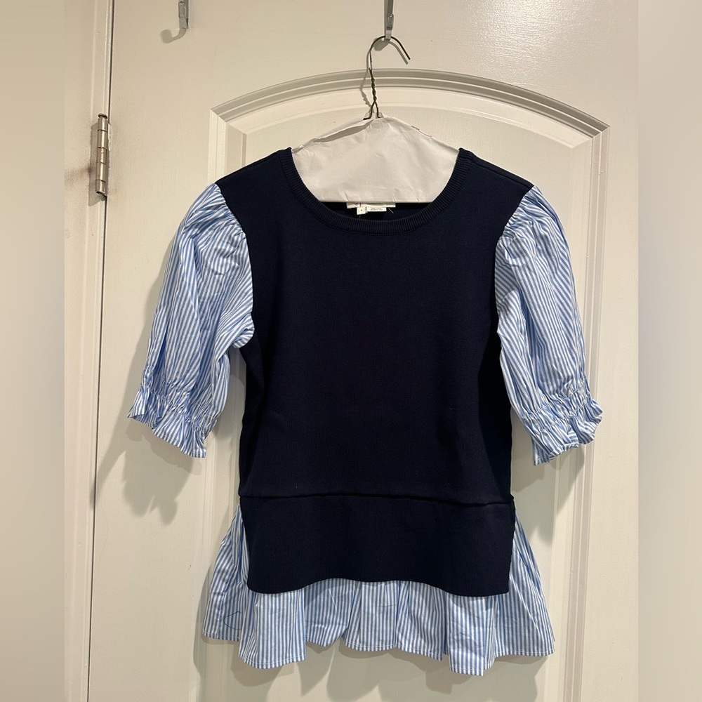 Anthropologie S Peplum Sweater Shirt